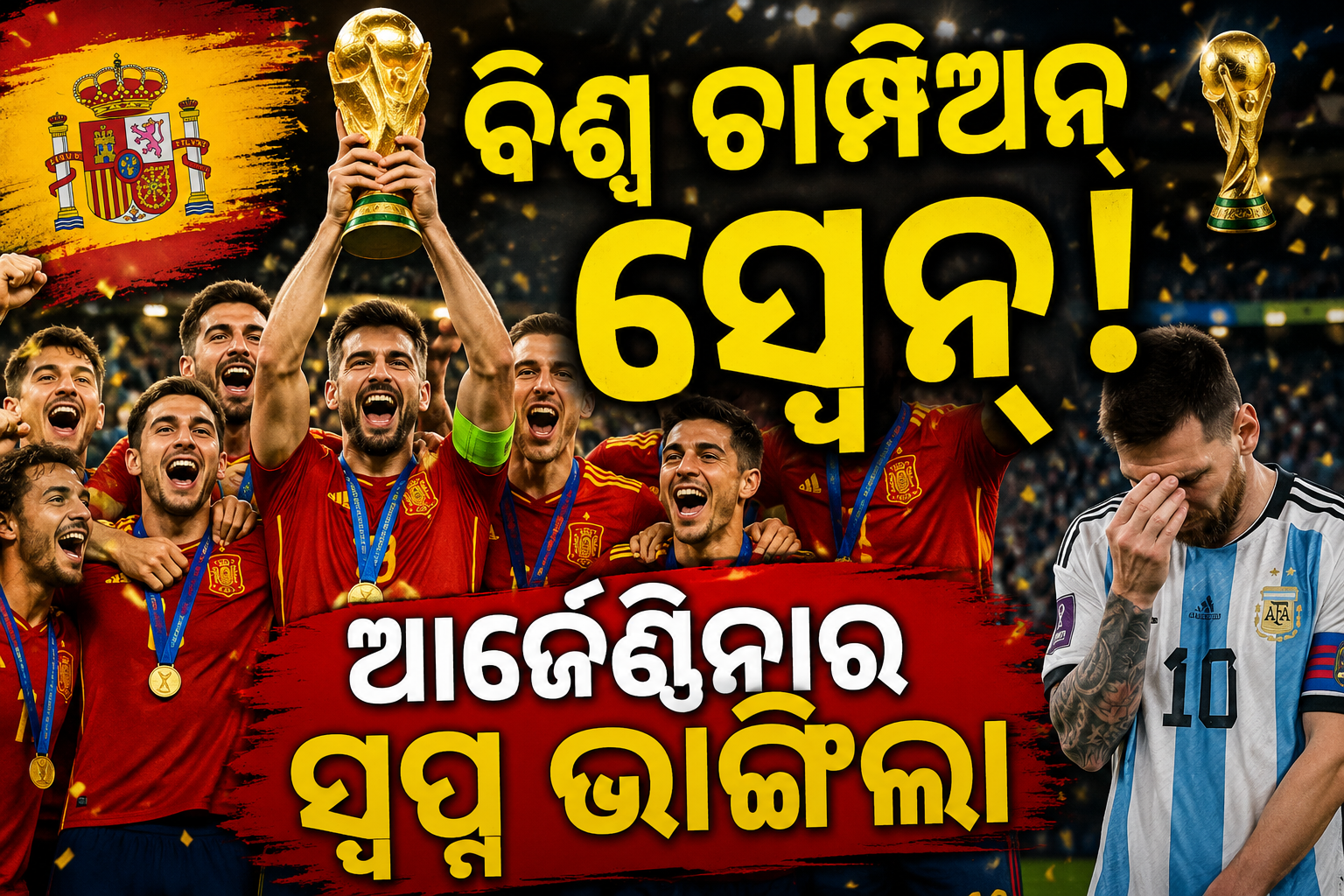 FIFA 2026: ସ୍ପେନ୍ ବିଶ୍ୱ ଚାମ୍ପିଅନ୍, ଆର୍ଜେଣ୍ଟିନାକୁ ୧-୦ରେ ହରାଇ ଜିତିଲା ବିଶ୍ୱକପ୍