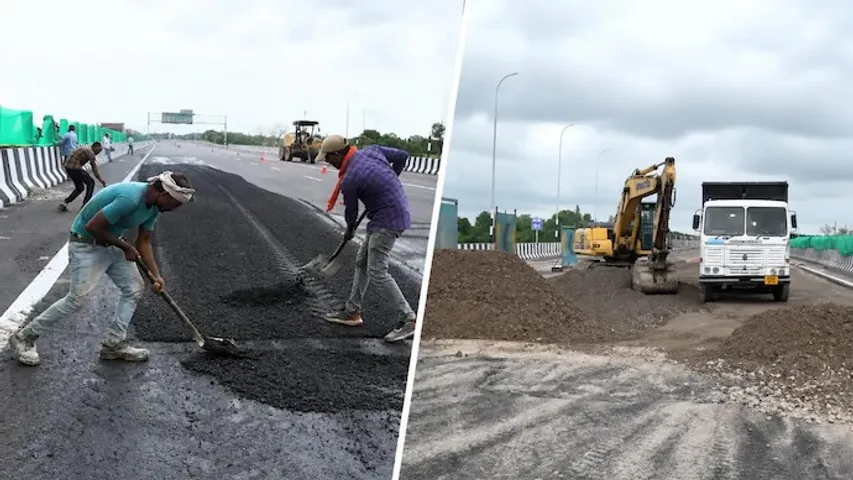 ₹୪,୨୦୦ କୋଟିର ଗଙ୍ଗା ଏକ୍ସପ୍ରେସୱେରେ ତ୍ରୁଟି ଅଭିଯୋଗ, ଉଦ୍‌ଘାଟନର କିଛି ସପ୍ତାହ ପରେ ଦବିଗଲା ରାସ୍ତା